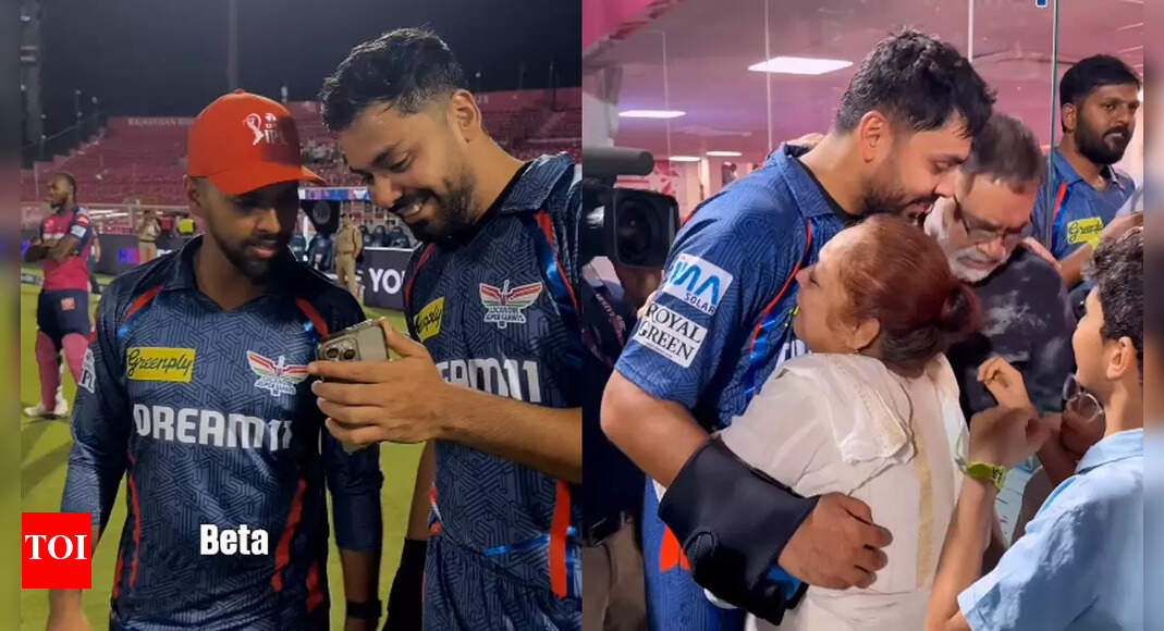 ‘Nahi crying, smile only’: Nicholas Pooran’s heartwarming moment with Avesh Khan’s mother wins hearts – WATCH! | Cricket News